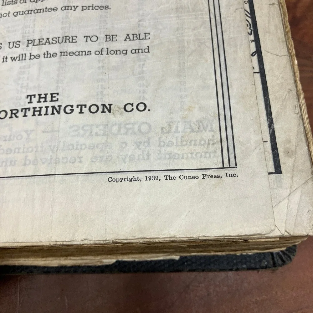 Vintage 1939 Geo Worthington Co Cleveland Ohio Hardware Tools Industrial Catalog
